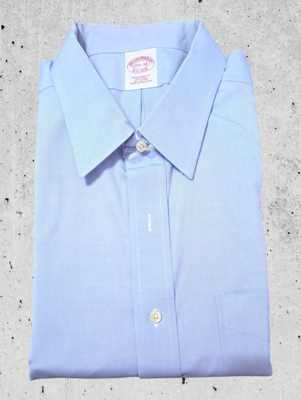 Brooks Brothers Dress Shirt Blue Size 17.5 - 34 EUC Business Work Office